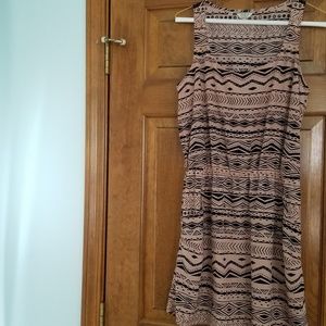 Guess Dusty Rose/Black Patterned Sun Dress